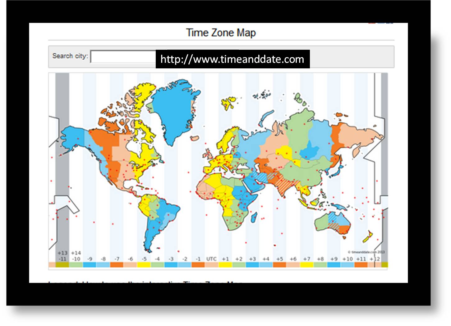 utc time zone map